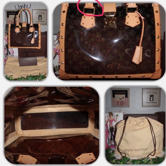 LOUIS VUITTON GM LIMITED EDITION AMBER CABAS NEO VINYL CRUISE HANDBAG! - Picture 6 of 17